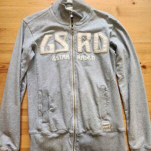 GSTAR RAW gray zip up sweater, mens